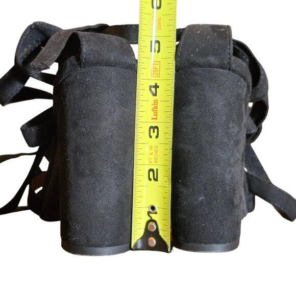 Black Faux Suede Wrap Around Strap Heel sz 8 - Picture 6 of 7